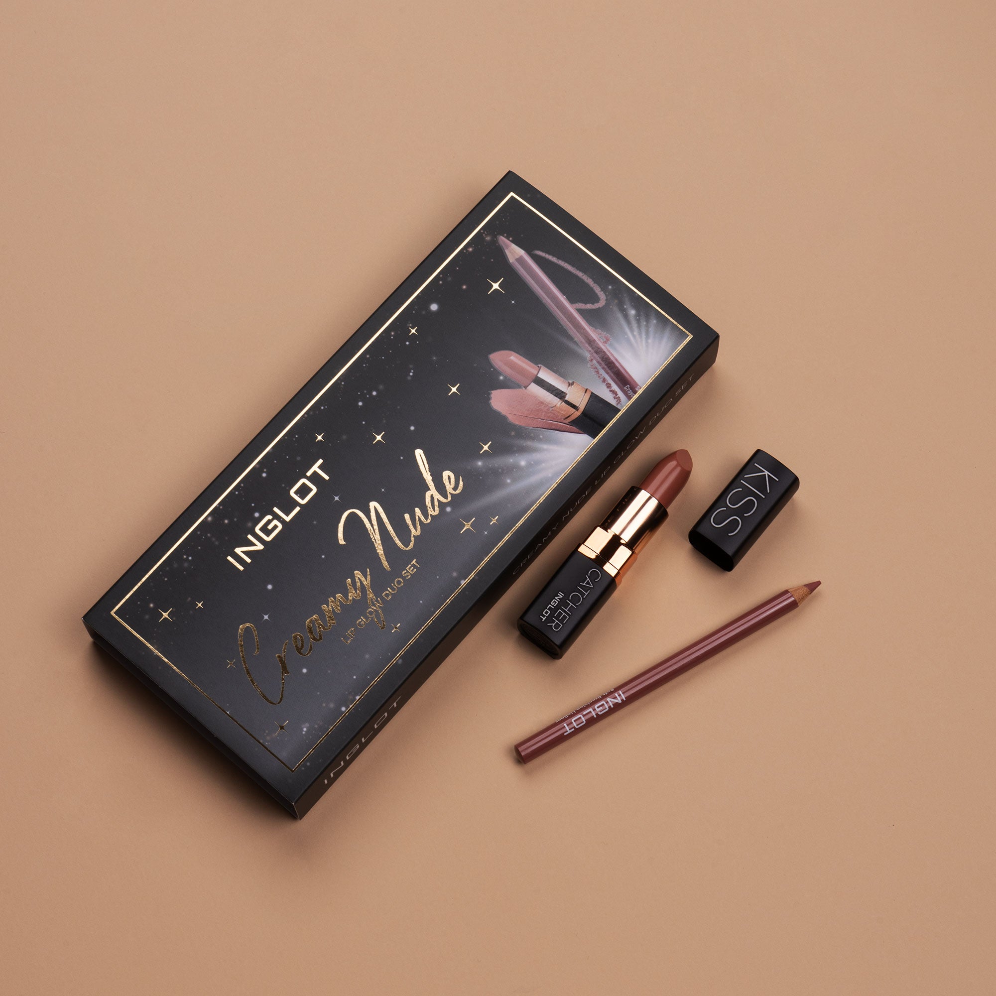 Inglot Creamy Nude Lip Glow Duo Gift Set, lifestyle image