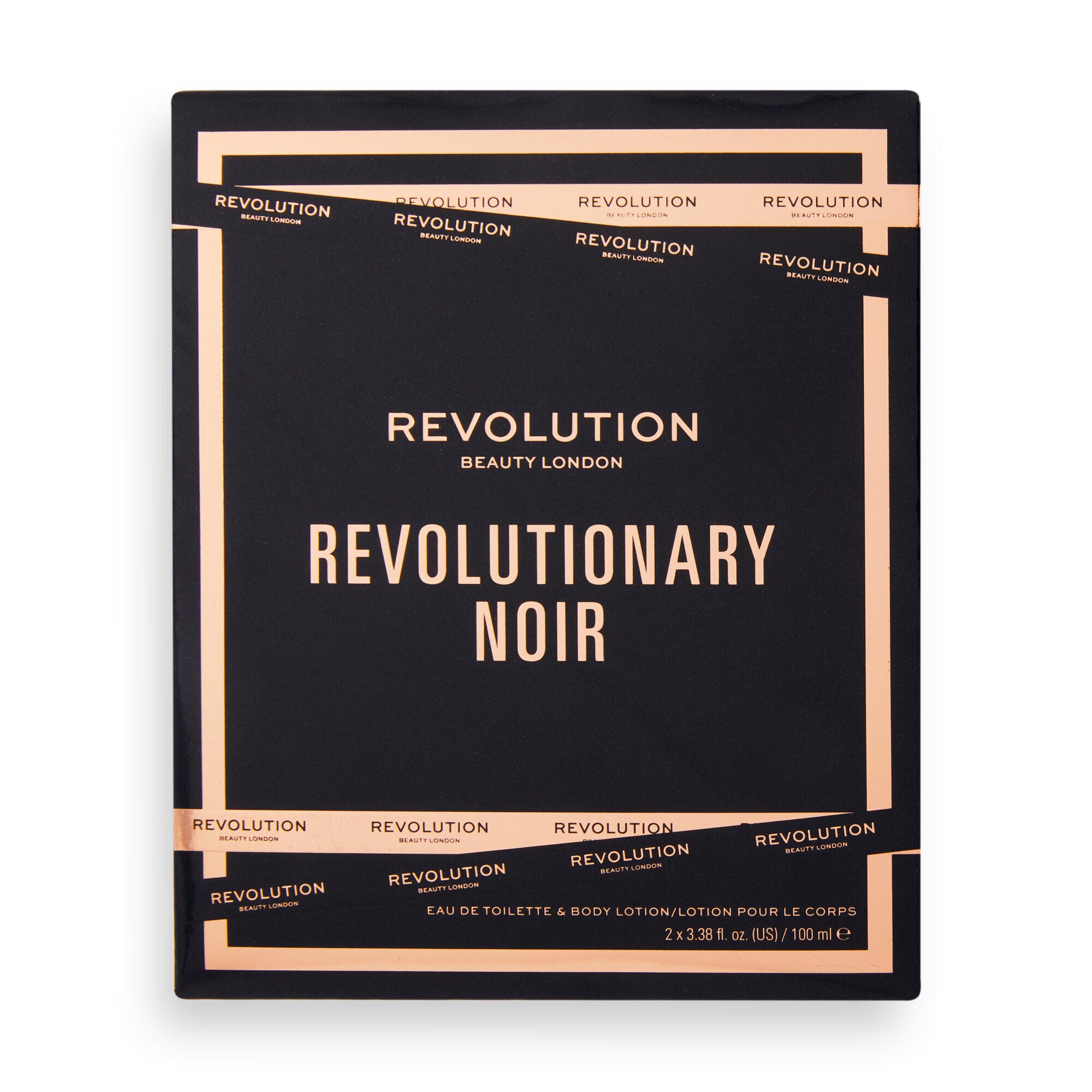 Makeup Revolution Revolutionary Noir Eau De Toilette & Body Lotion Gift Set, packaging