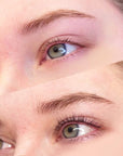 Before and after using nstaLash LashBOOST Mascara with Growth Stimulating Serum,