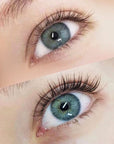 Before and after using nstaLash LashBOOST Mascara with Growth Stimulating Serum, 