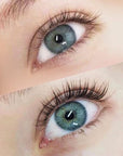 Before and after using nstaLash LashBOOST Mascara with Growth Stimulating Serum,