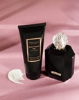 Makeup Revolution Revolutionary Noir Eau De Toilette & Body Lotion Gift Set, products with swatches