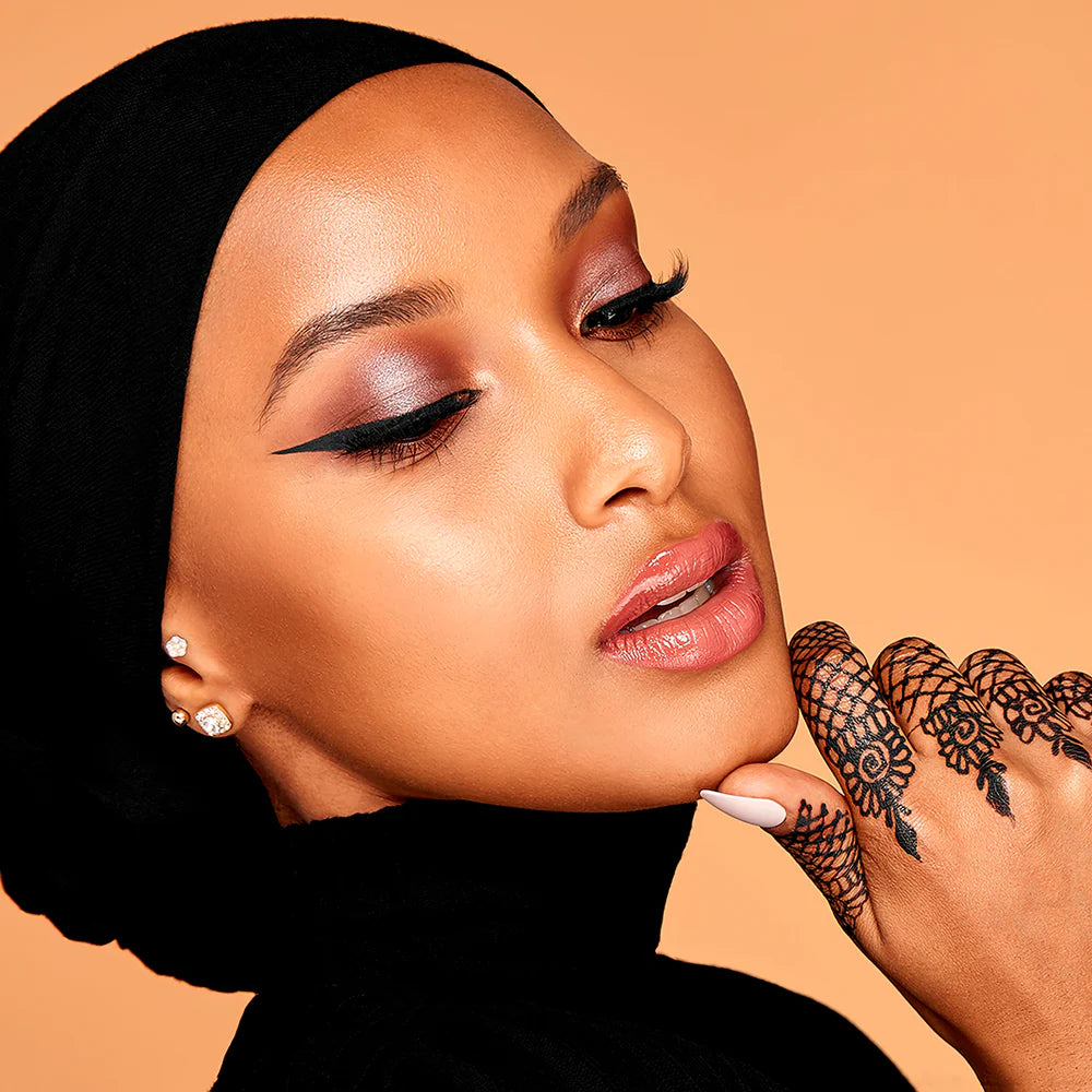 Makeup on model created using Sigma Beauty Basic Eye Brush Set