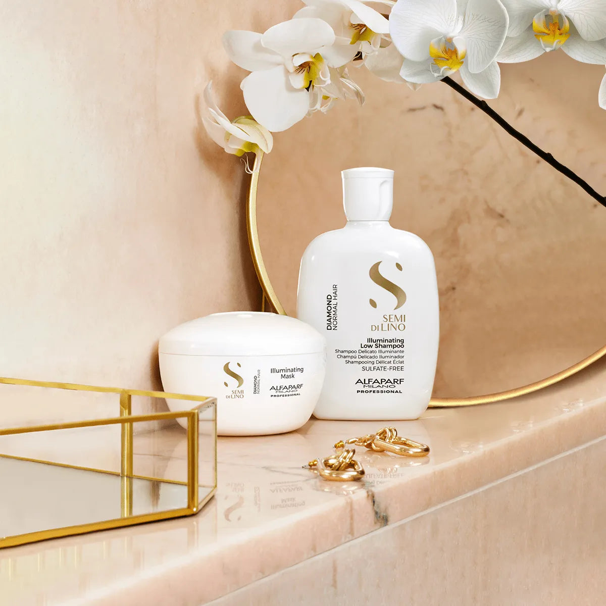Alfaparf Milano Semi Di Lino Diamond Illuminating Low Shampoo and Mask