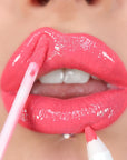 Model wearing Makeup Revolution Fantasy Earth Lip Kit