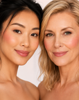 Brunette and blonde model wearing Dominic Paul Powder Blush
