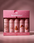 Oh My Glam Aromatics Designer Inspired Perfumed Body Sprays Gift Set , front of packaging