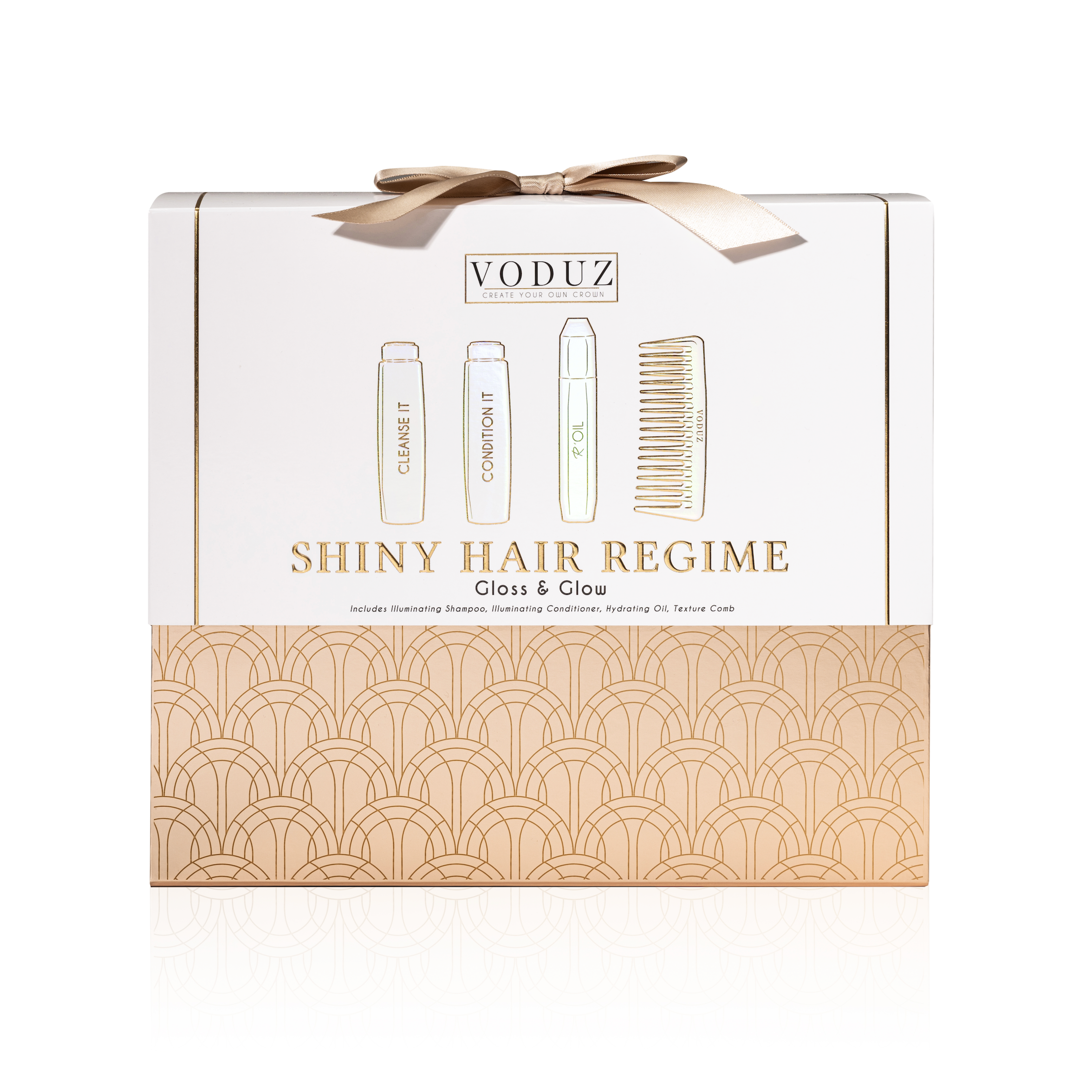 Voduz Gloss & Glow - Shiny Hair Regime, gold packaging