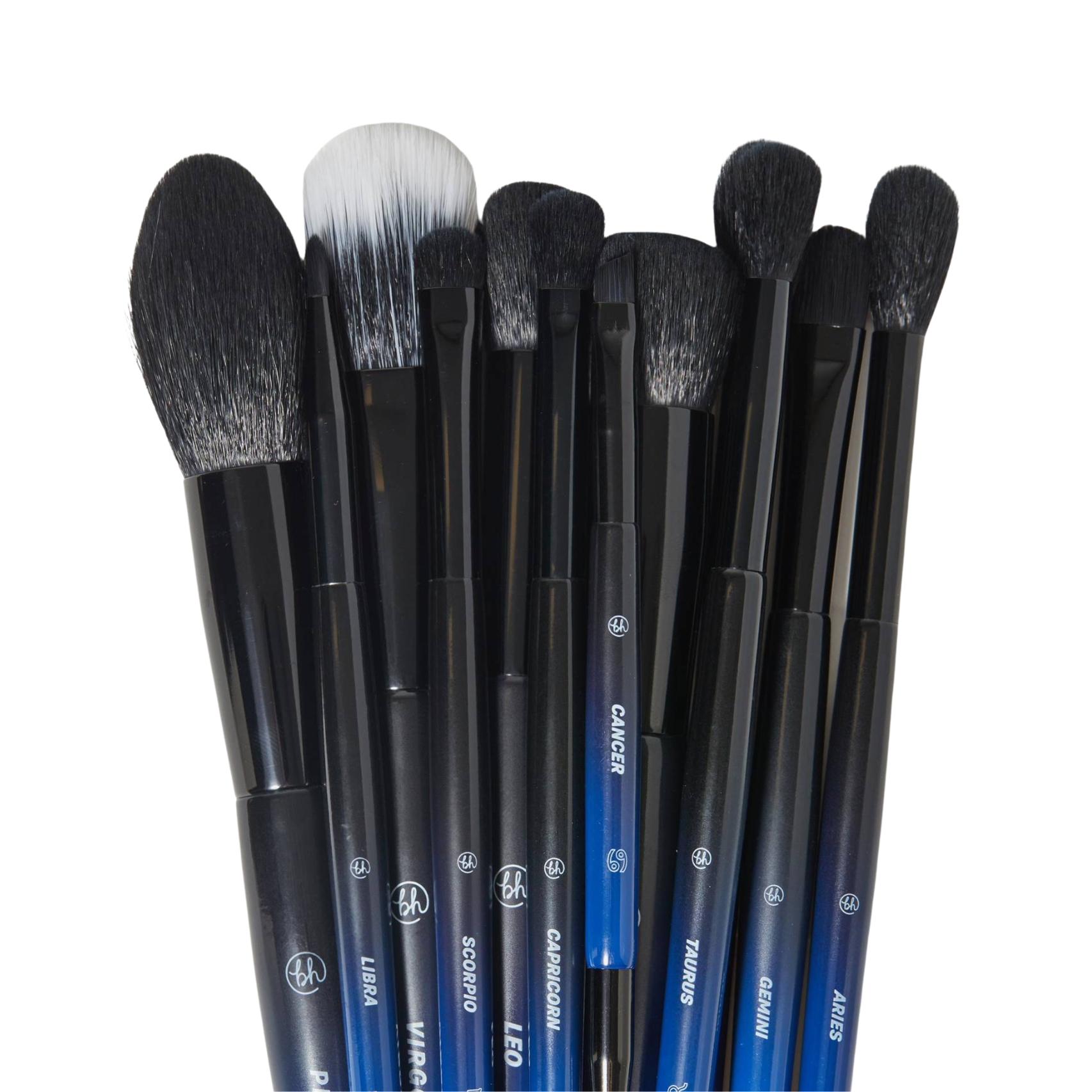 BH Cosmetics Constellation 12 Piece Face & Eye Brush Set, close up