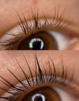 Before and after using nstaLash LashBOOST Mascara with Growth Stimulating Serum