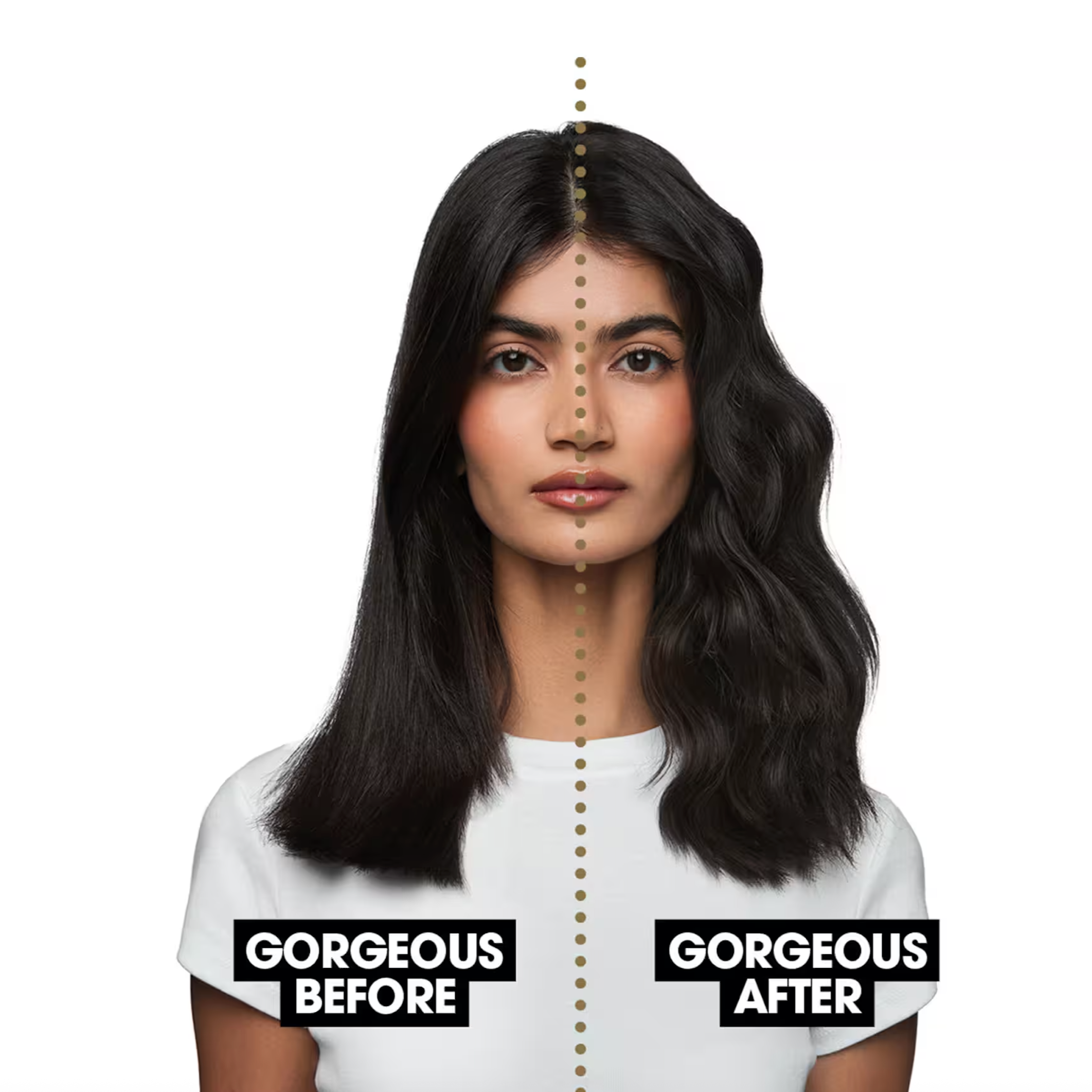 Model before and after using ghd Wave