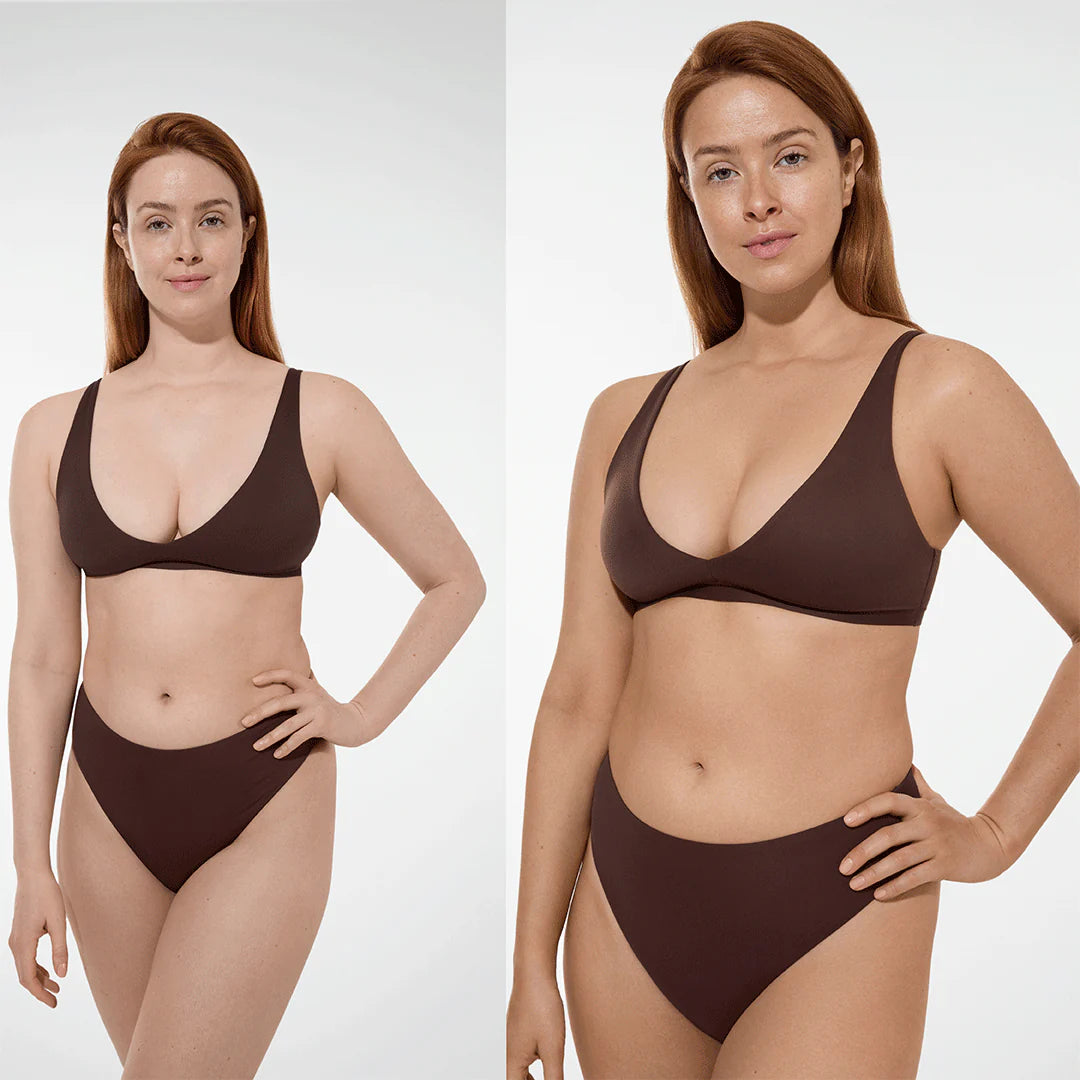 Model before and after using Vita Liberata The Mousse - Dark