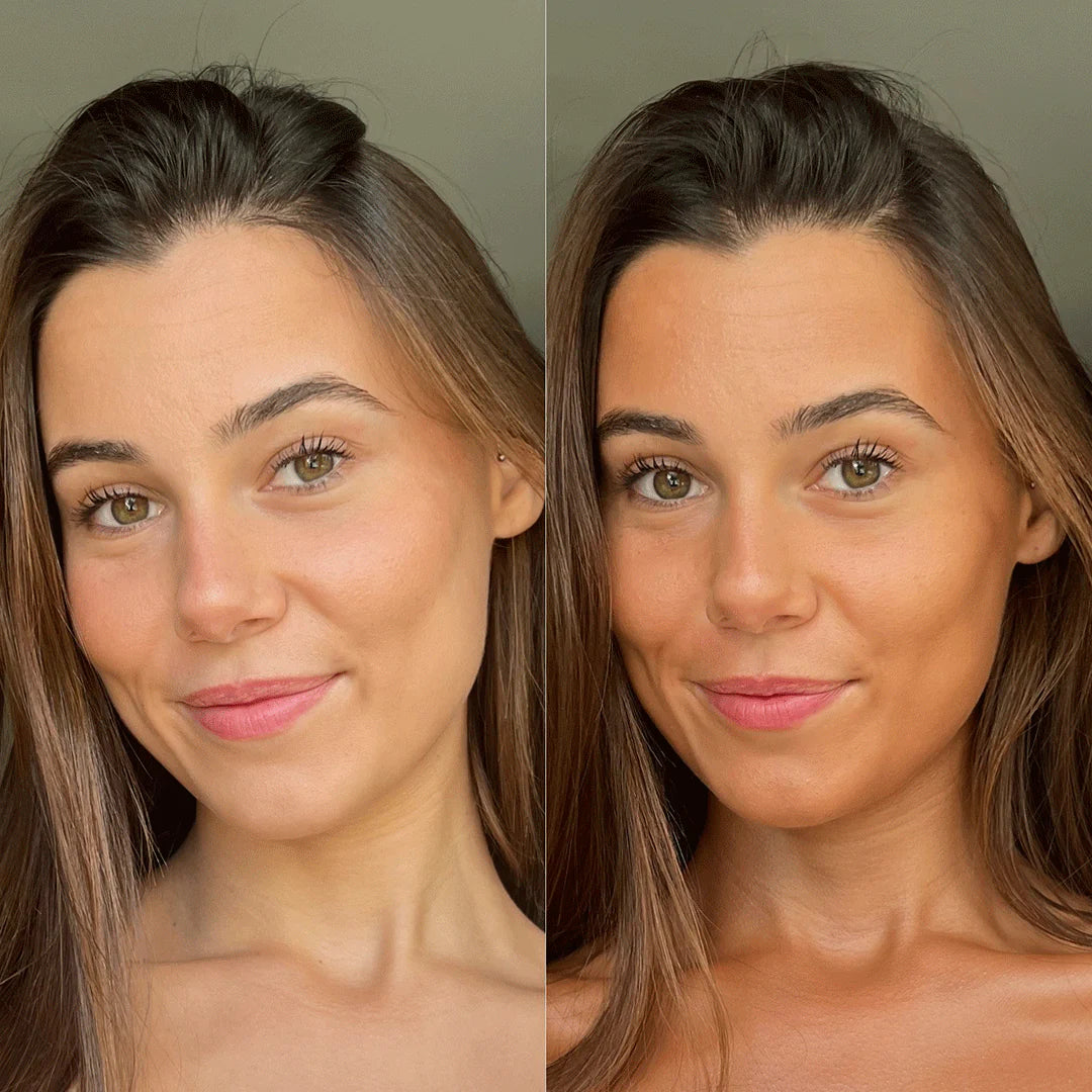 Model after using Vita Liberata Original Body Blur - Medium on her face