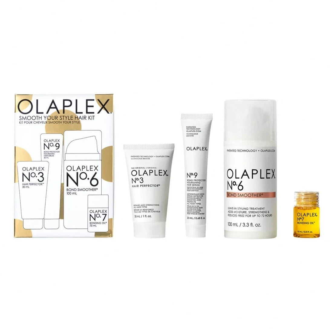 Olaplex Smooth Your Style Kit, open with products