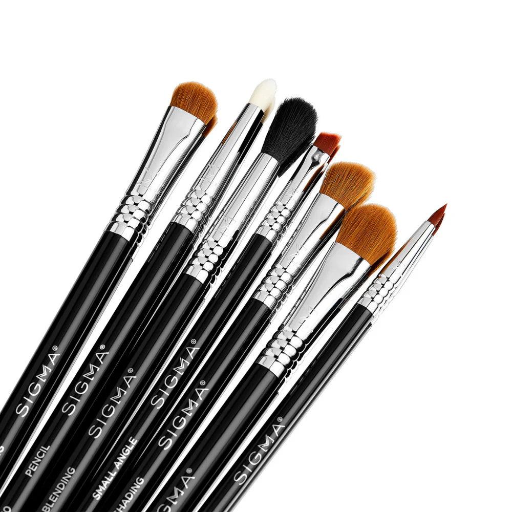 Close up of Sigma Beauty Basic Eye Brush Set