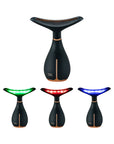 GLO24K Skin Rejuvenation Beauty Device, demonstrating all 3 colours of LED light