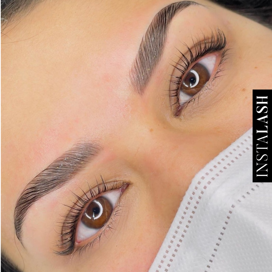 Model after using Instalash LashBOOST SERUM – Lash & Brow Growth & Conditioning Serum