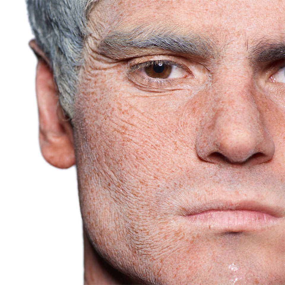Old ages effects created using KRYOLAN Liquid Latex, close up