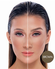 Model wearing bPerfect INDESTRUCTI’BROW PENCIL Brown