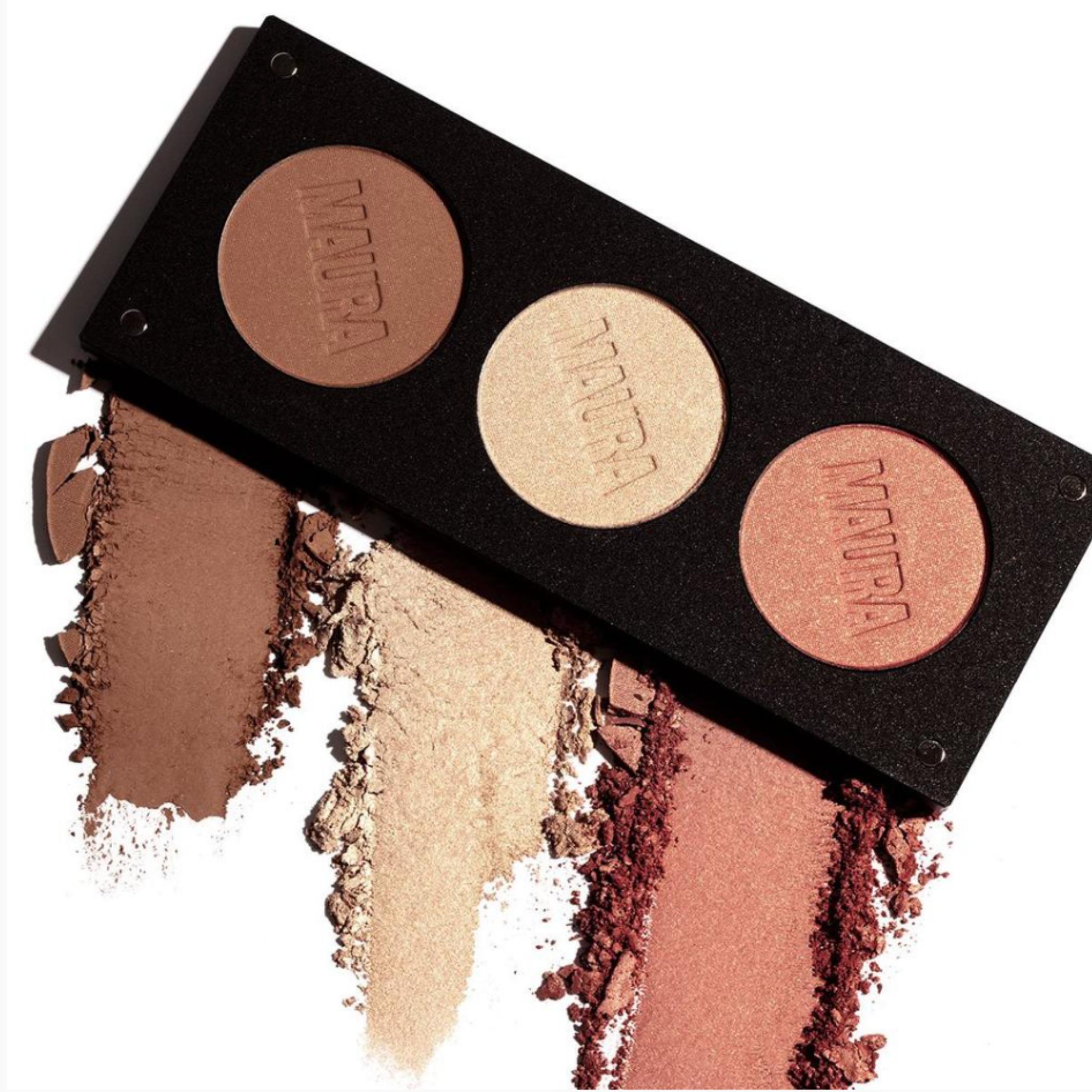 INGLOT X MAURA Glam & Glow Trio Palette  Light and Swatch 