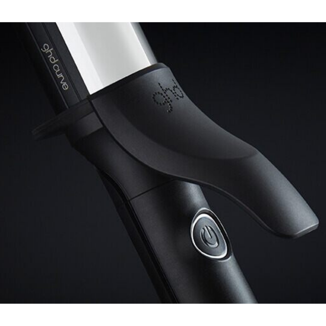 GHD Curve Classic Curling Tong, close up of power button