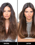 Before and after Color Wow Dream Coat