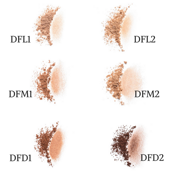 MUD Cosmetics Dual Finish Pressed Mineral Powder, swatches