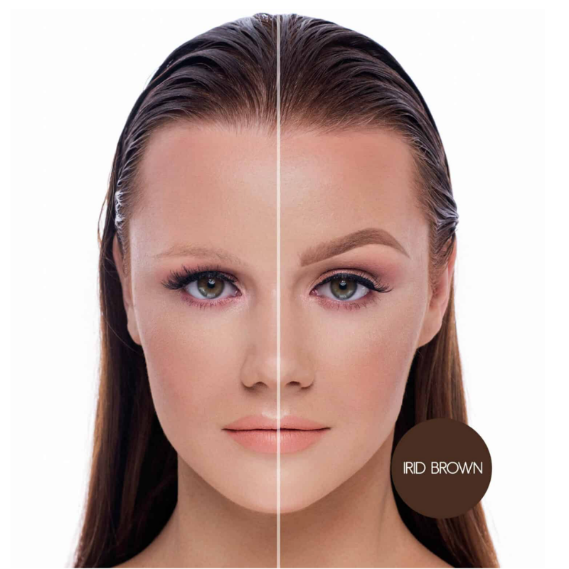 Model wearing bPerfect INDESTRUCTI’BROW PENCIL Irid Brown