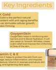 Key ingredients of GLO24K Timeless 24k Anti-Ageing Gold Mask