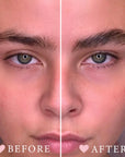 Before and after P.LOUISE Brow Balm, Model