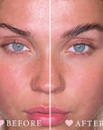 Before and after P.LOUISE Brow Balm, Model