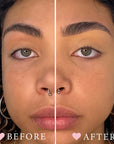 Before and after P.LOUISE Brow Balm, Model
