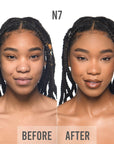 bPerfect CHROMA Cover Matte Foundation, N7 before & after