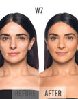 bPerfect CHROMA Cover Matte Foundation, W7 before & after