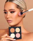Model using INGLOT Rosie For Inglot Afterglow Skin Palette - Champagne Glow