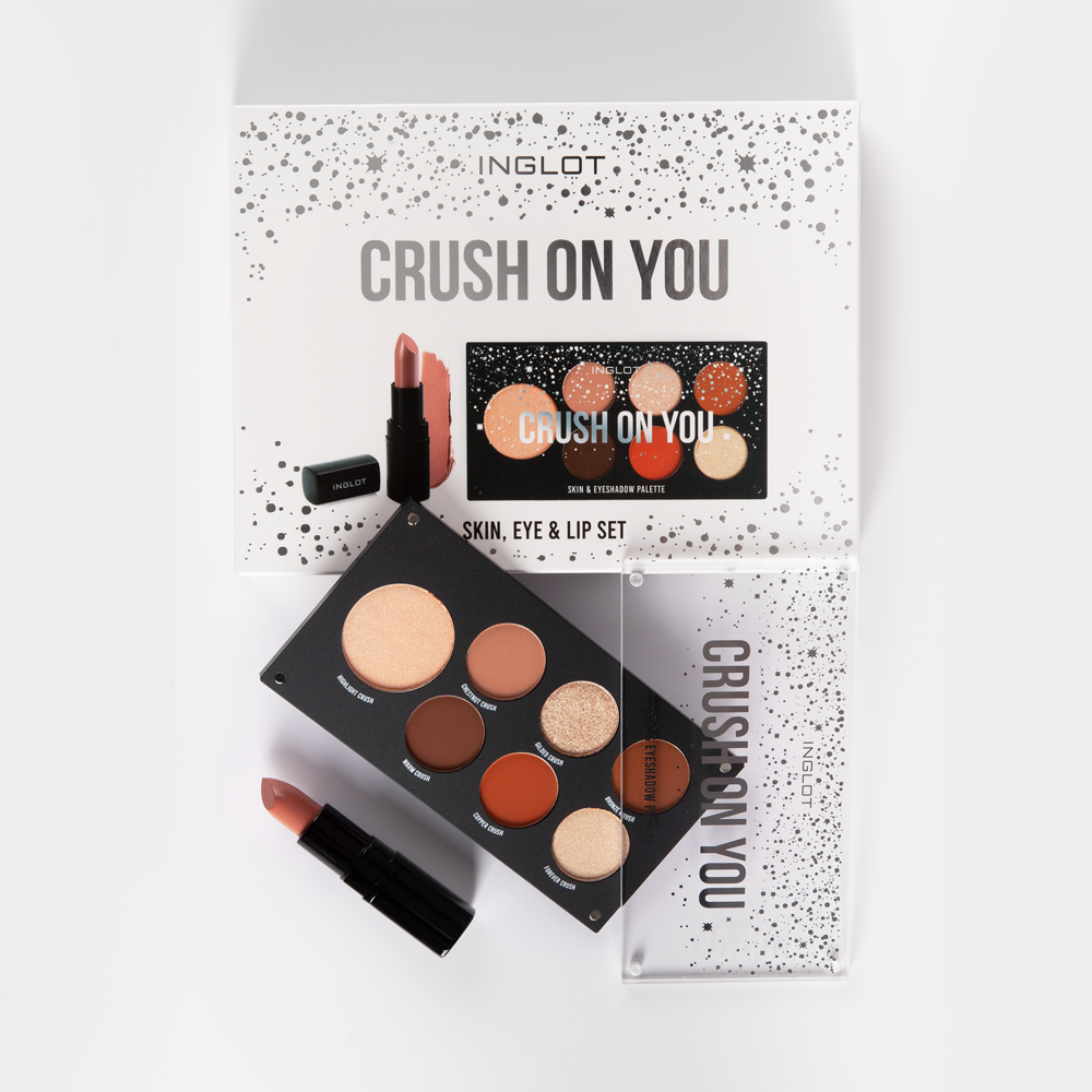 INGLOT Crush on You’ Skin, Eye & Lip Set, with products