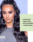 Model with hair styled using Color Wow Cult Favorite Firm + Flexible Hairspray