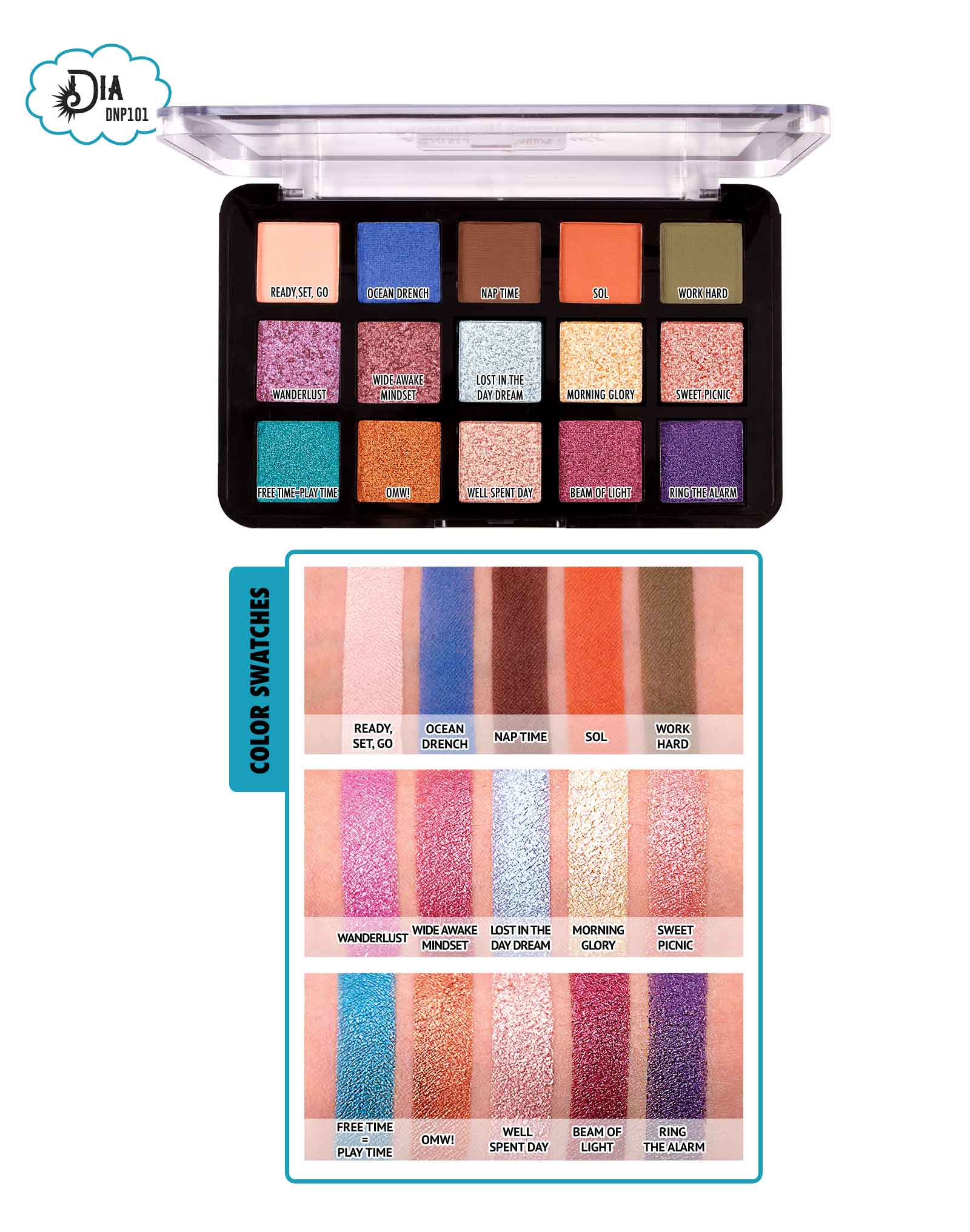 J Cat DIA Eyeshadow Palette & swatches
