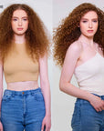 Before and after using Color Wow Snag-Free Pre-Shampoo Detangler