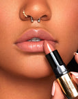 Model using INGLOT Rosie For Inglot Dreamy Creamy Lipstick - Dreamy Nude