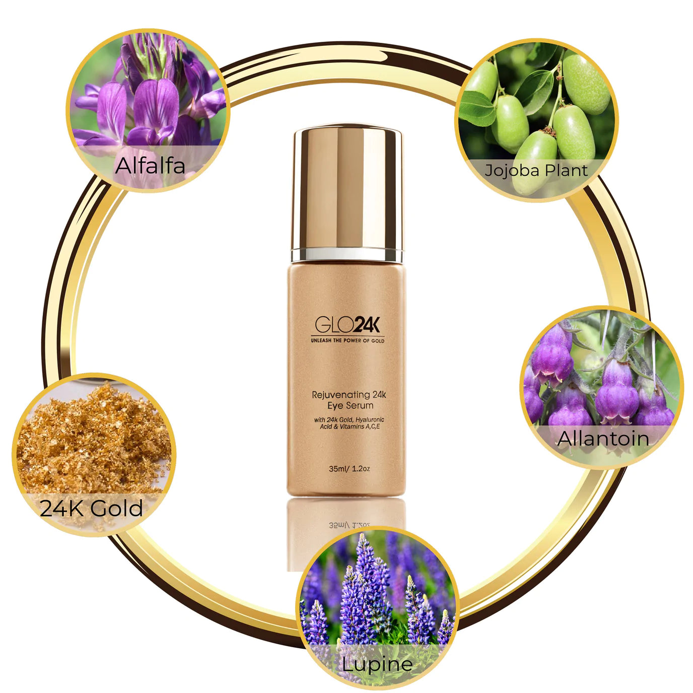 GLO24K Rejuvenating 24k Eye Serum , ingredients