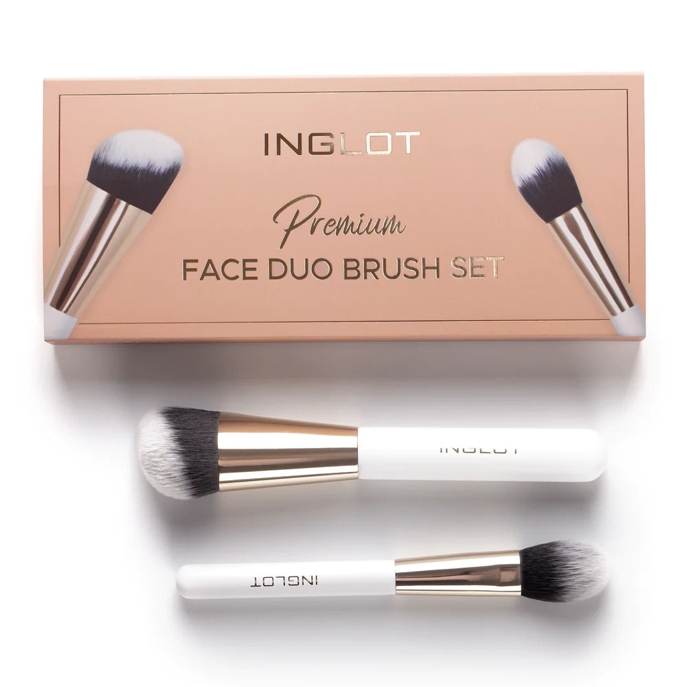Inglot Premium Face Duo Brush Set, with brushes