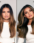 Model before and after using Color Wow Chris Appleton + Color Wow Money Masque