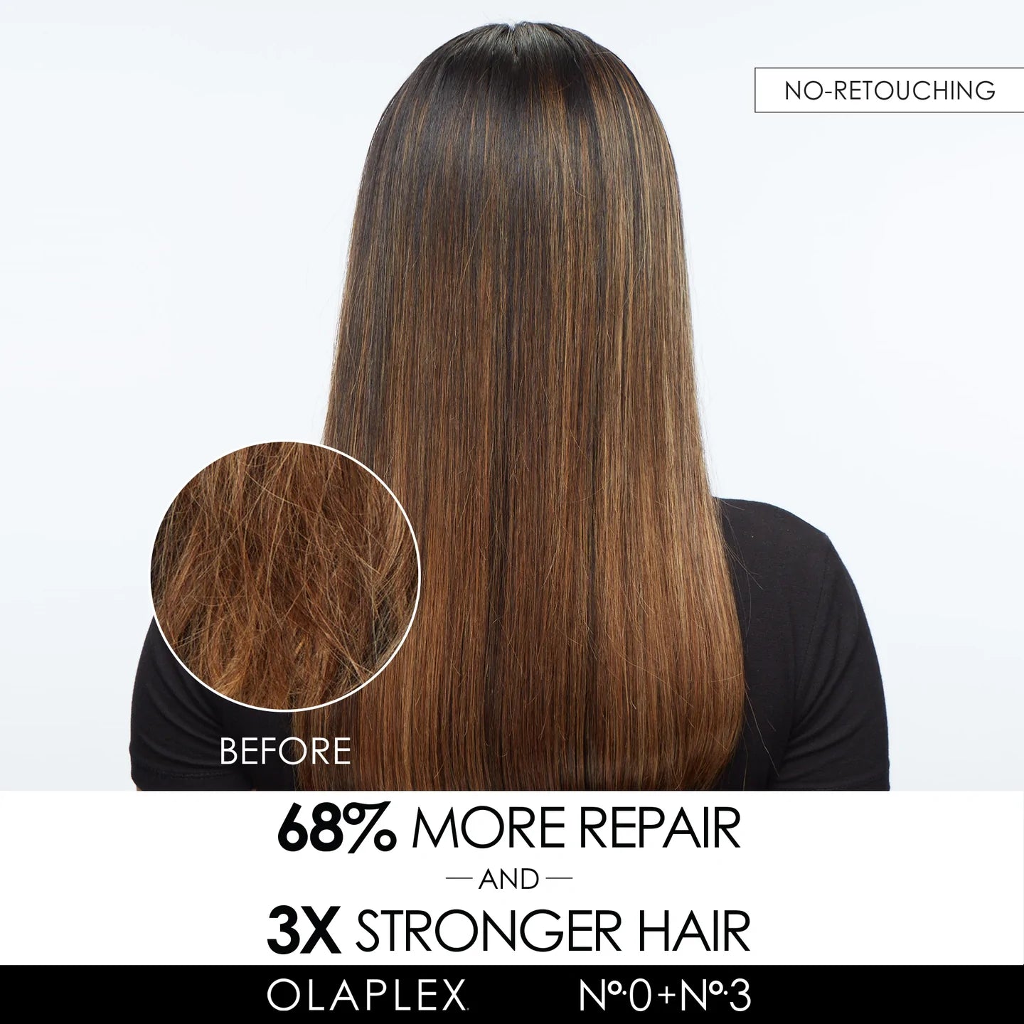 Before and after Olaplex Hair Repair Treatment Kit on long hair