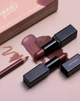 Inglot Originals Lip Kit, swatches with products and packaging