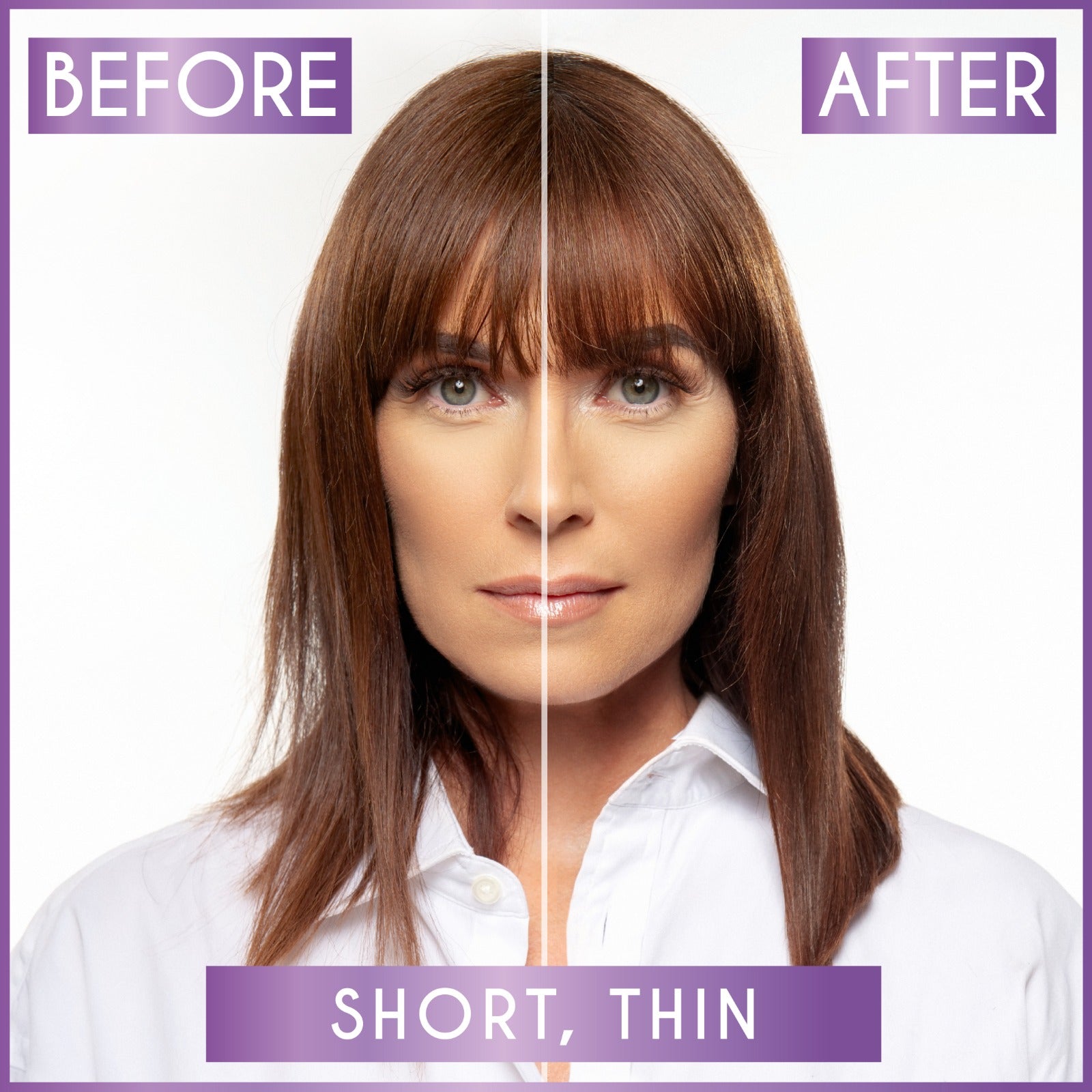 VODUZ Velvet Crown – Thermal Conditioning Spray, before & after on fine hair