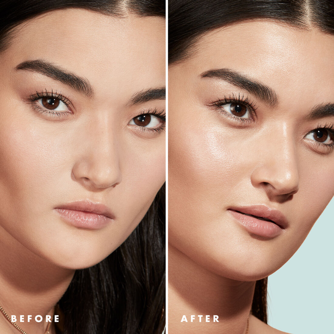 Before & after, elf Hydrating Face Primer