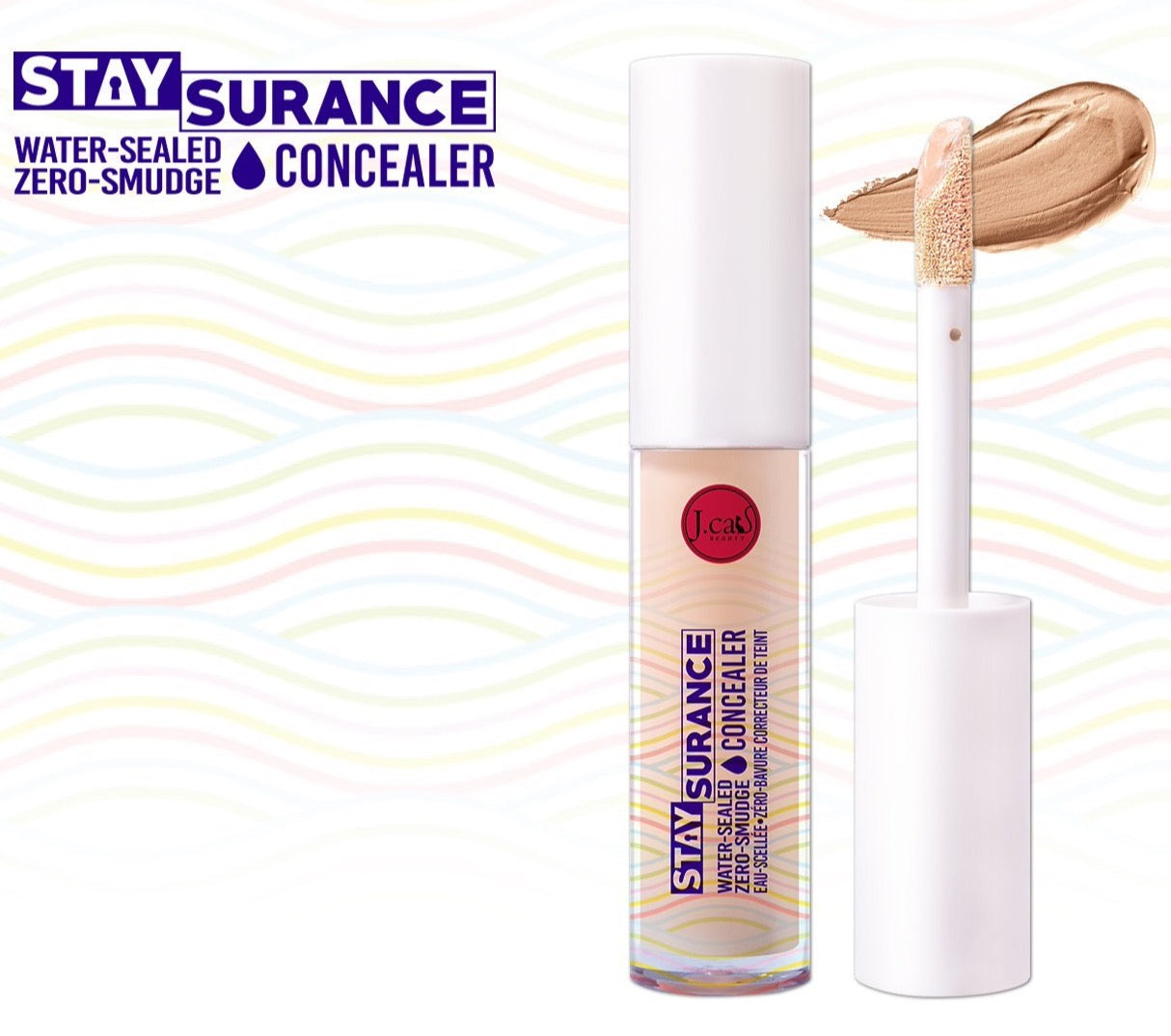 J Cat STAYSURANCE Water-Sealed / Zero-Smudge Concealer, with swatch