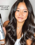 Model holding Color Wow Style on Steroids Color-Safe Texturizing Spray