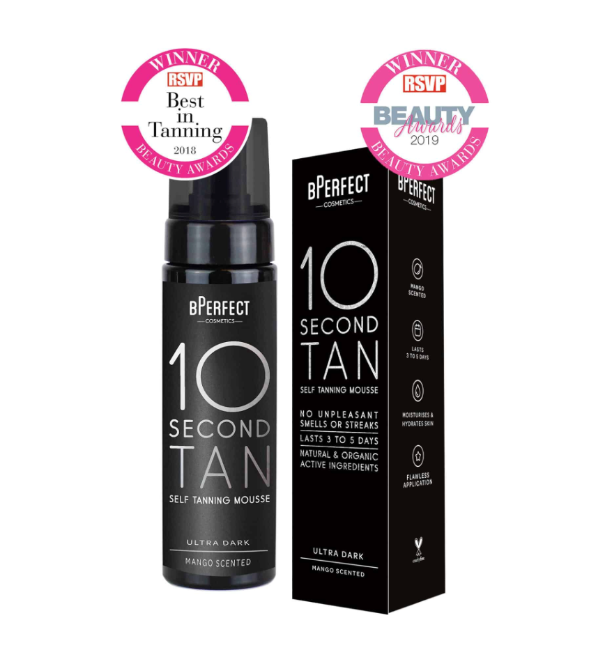 BPerfect 10 SECOND TAN MOUSSE – ULTRA DARK MANGO award winning